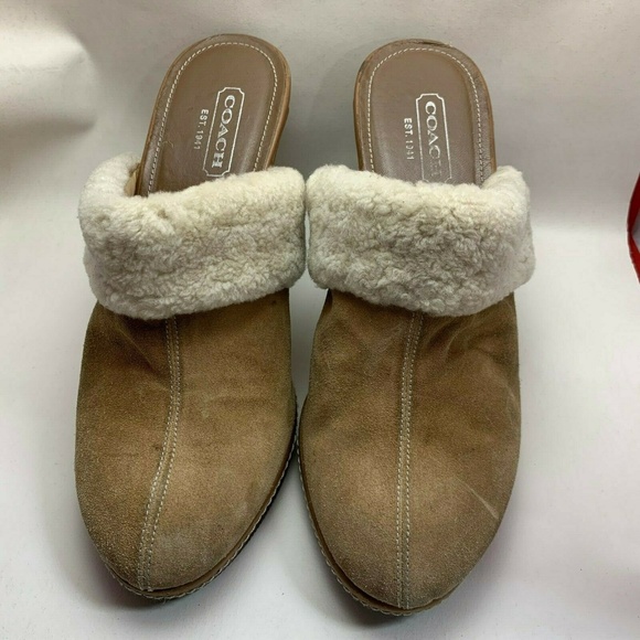 Coach Heel Slippers 3418 Kacie Womans Size 8.5 Tan - Picture 4 of 7